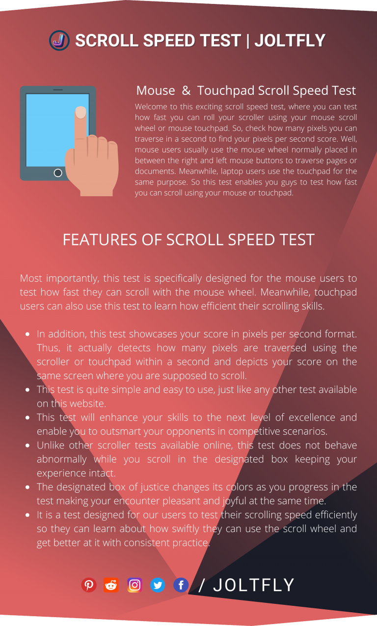 Scroll Speed Test Pixels Per Second Scroll Test Joltfly