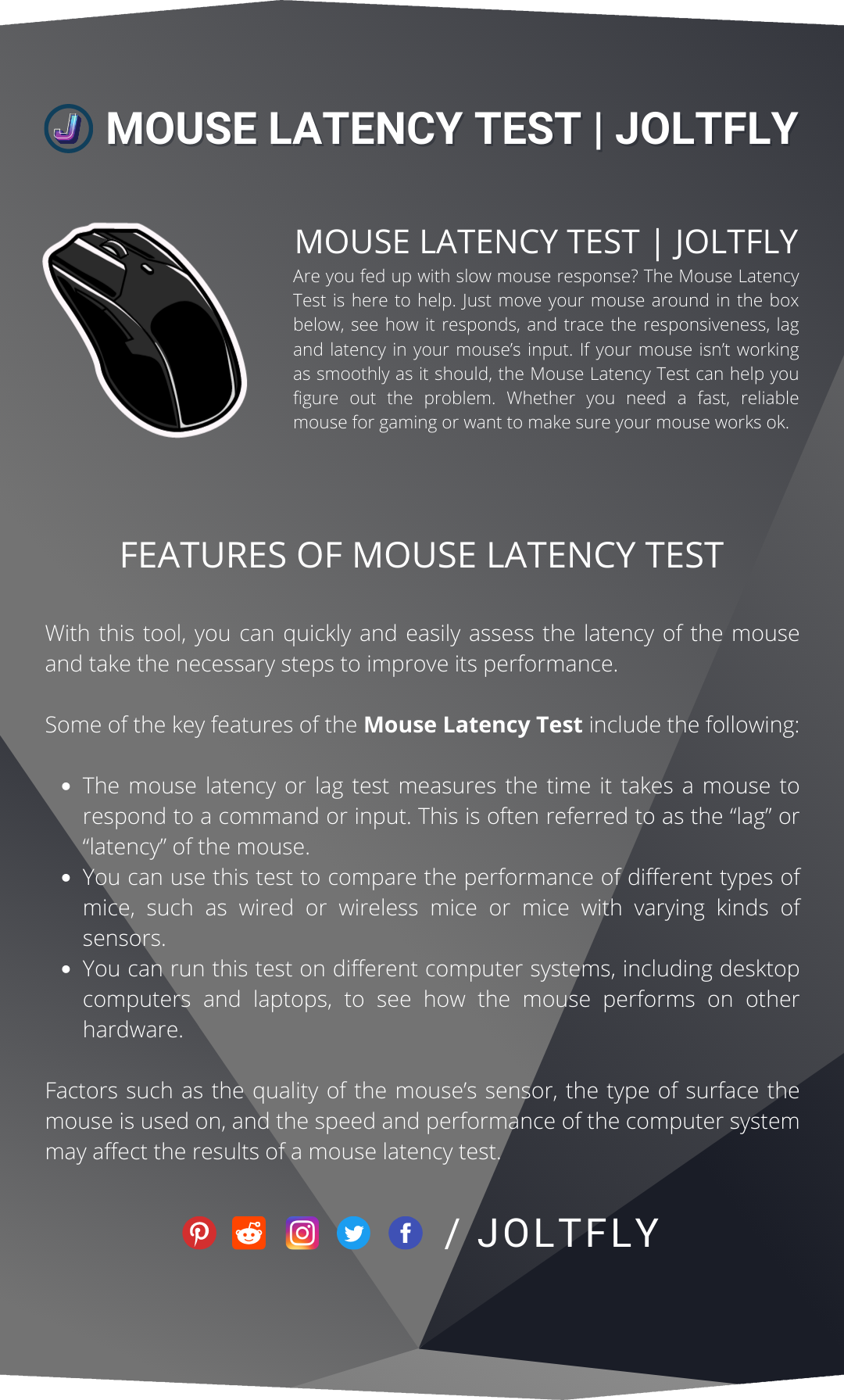 Joltfly The Mouse Latency Test Features
