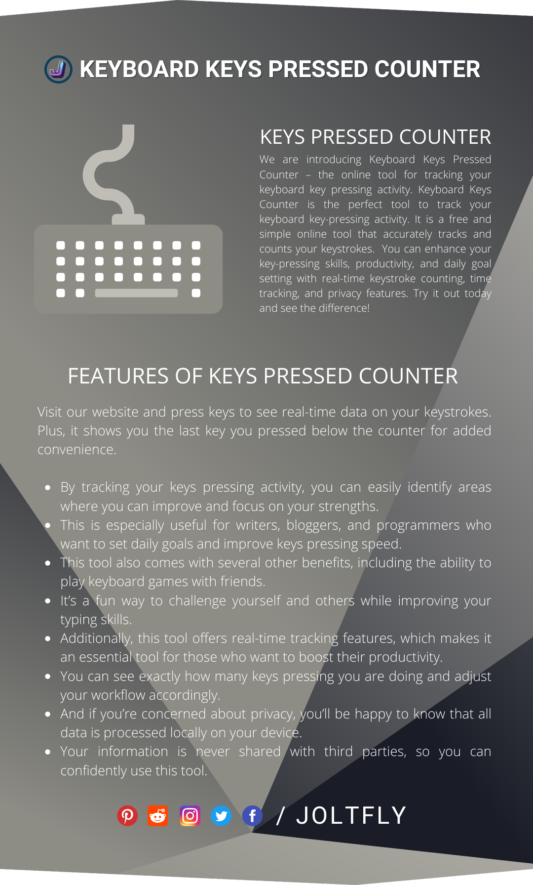 Keyboard Keys Press Counter Features