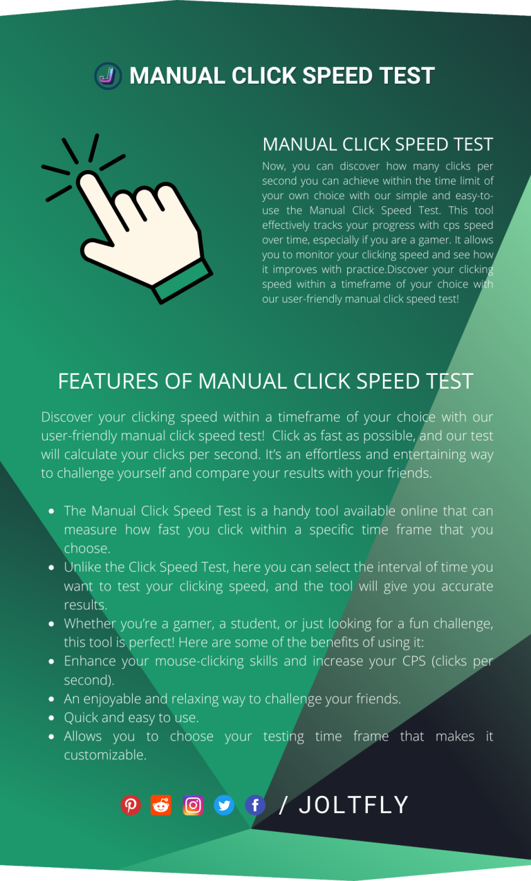 Manual Click Speed Test - Joltfly