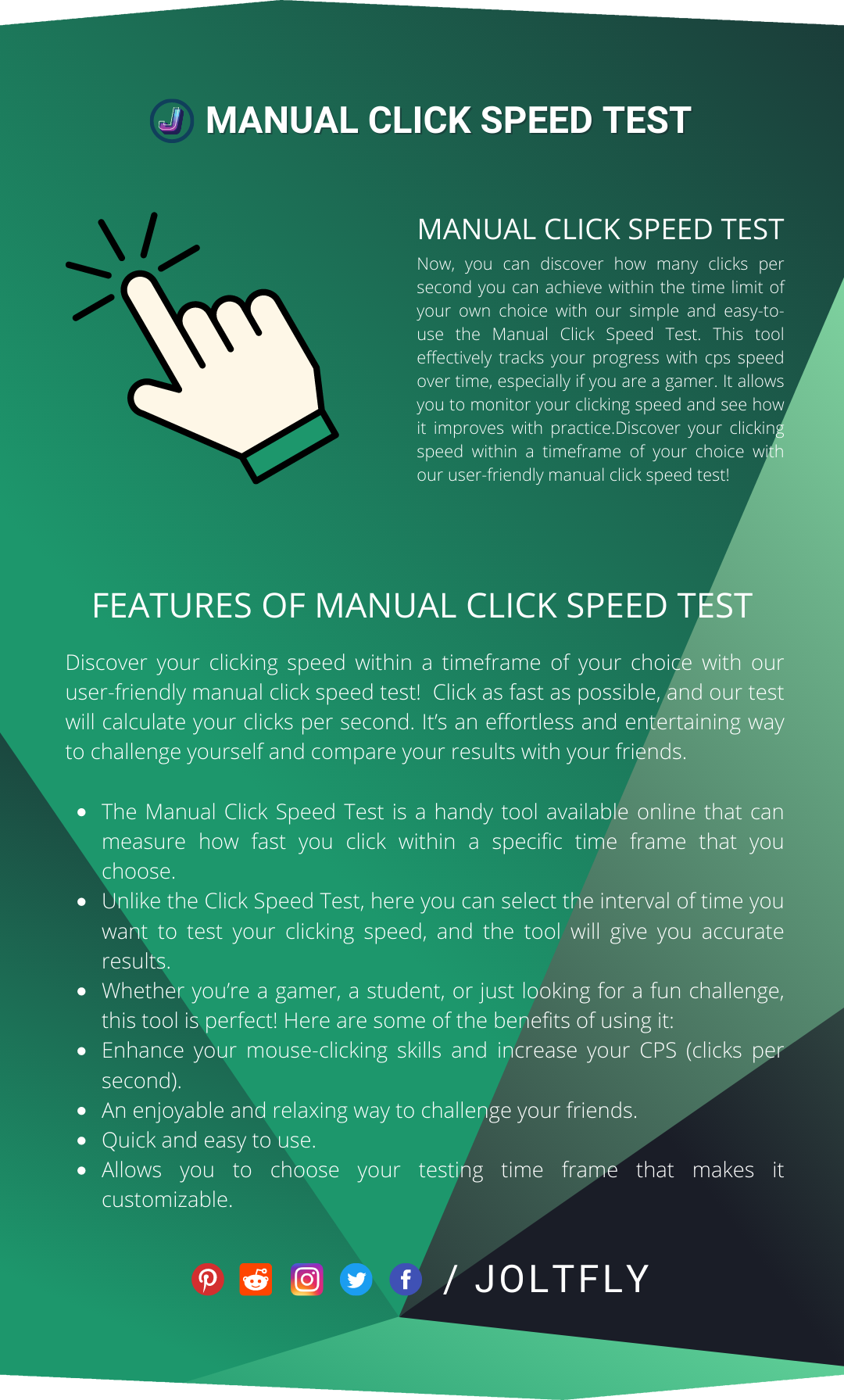Manual Click Speed Test - Features