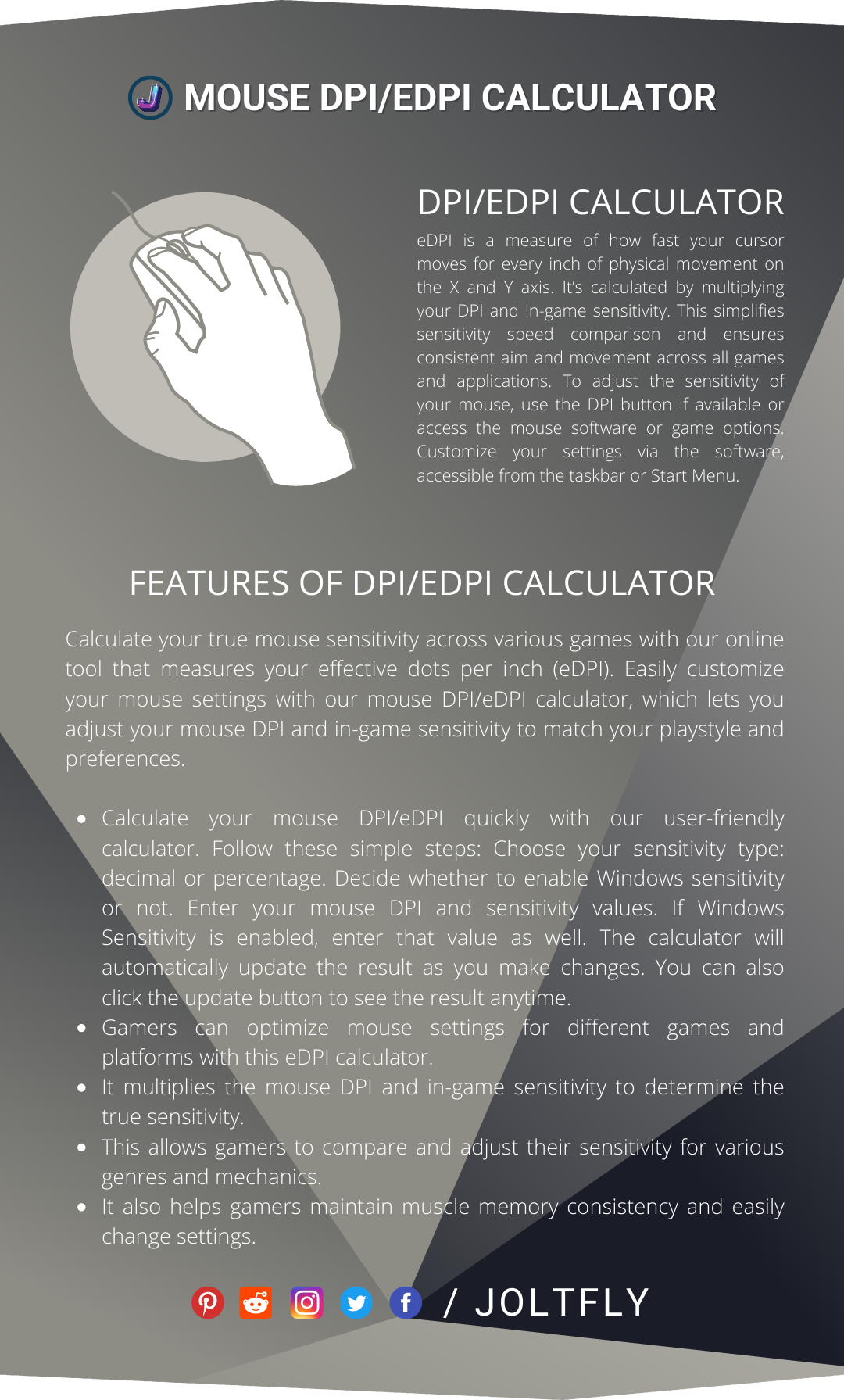 Mouse DPIeDPI Calculator-Features