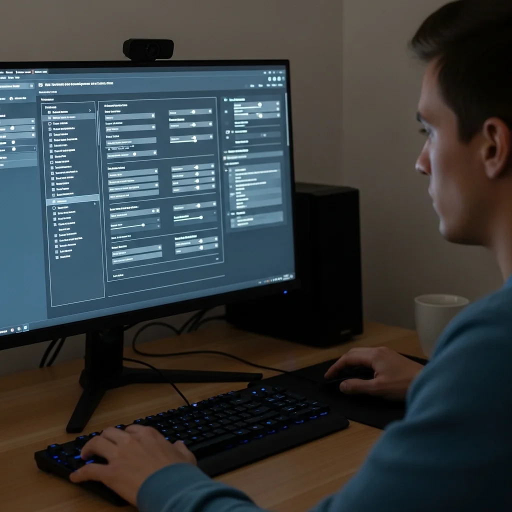 A person editing computer settings
