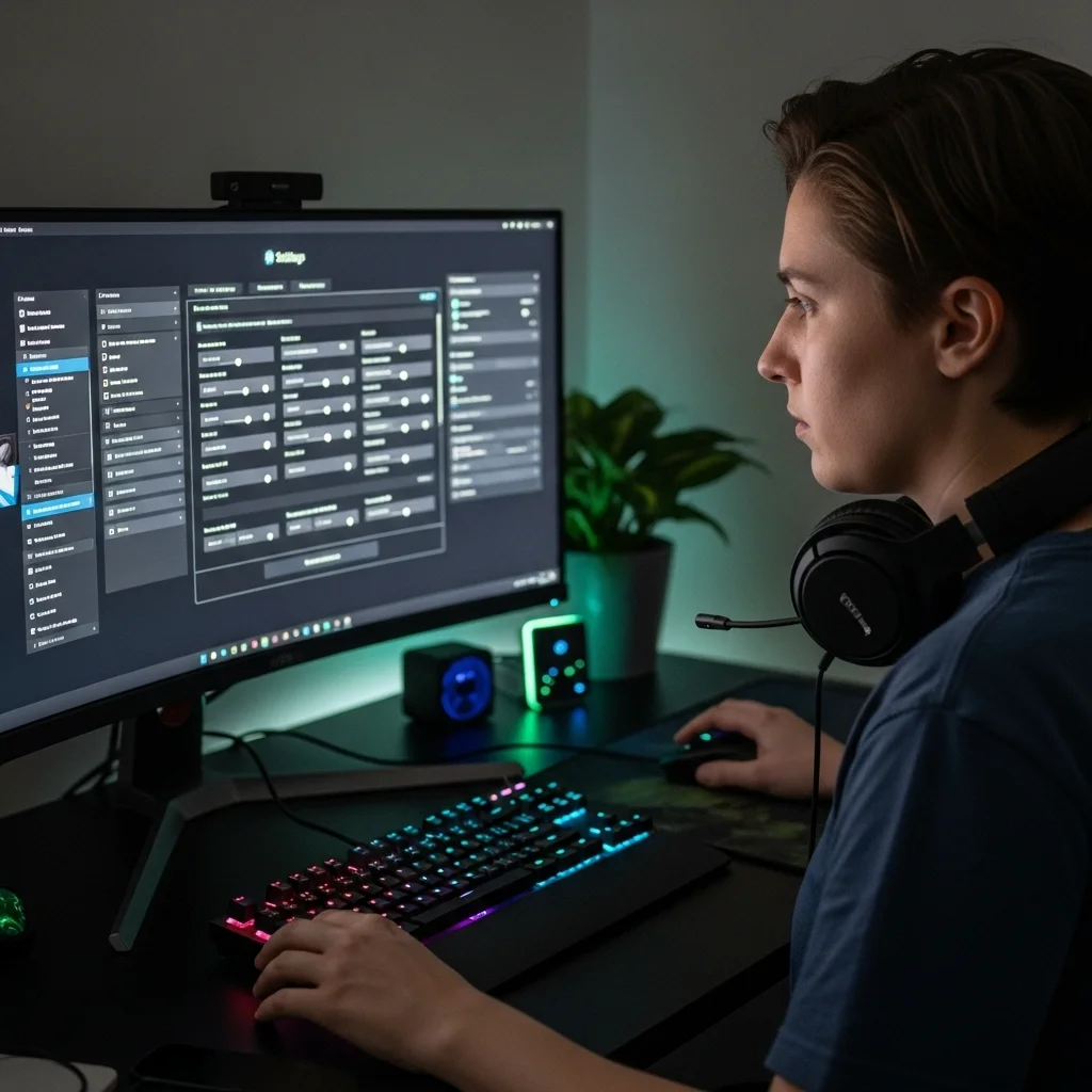 A Person editing their Computer settings on computer setup