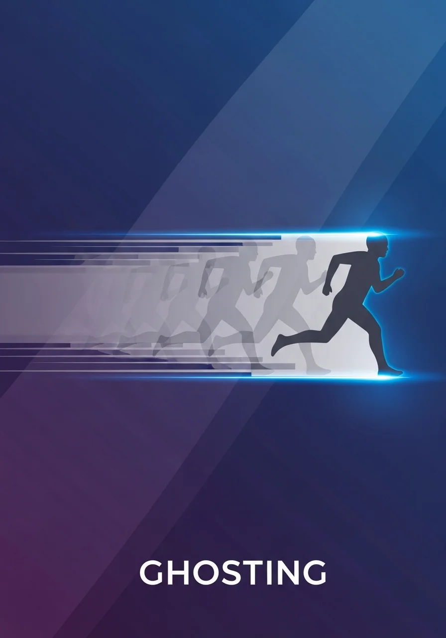 Graphic illustrating ghosting, showing a blurry trail behind a fast-moving object